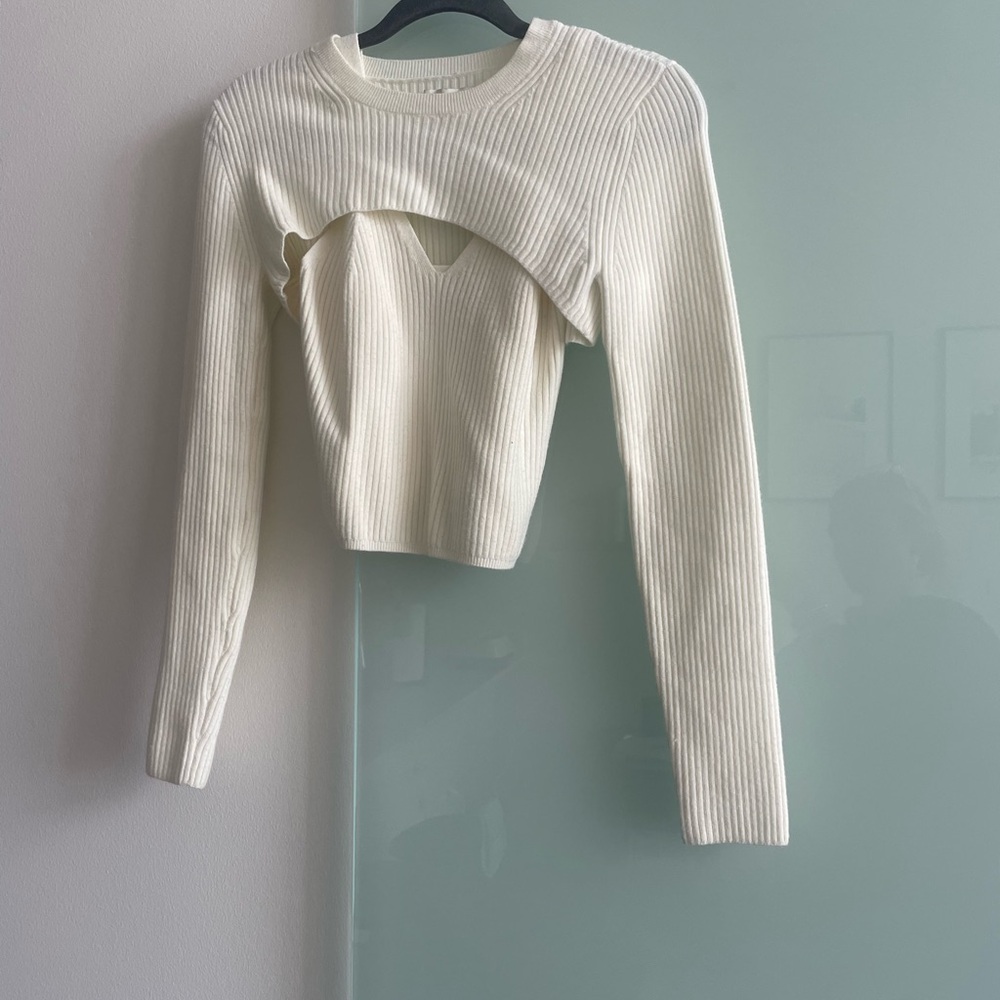 Abercrombie Cream Ribbed Women's Top